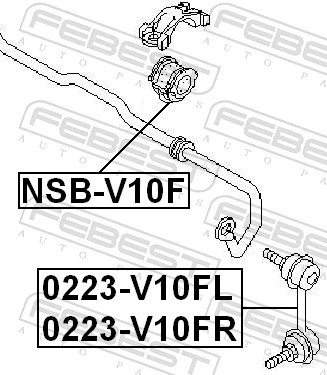 NSBV10F Febest Разрезная втулка стабилизатора