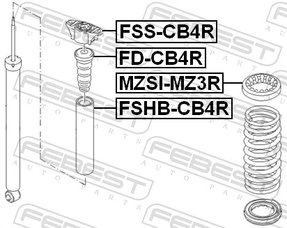 FDCB4R Febest Пыльники и отбойники амортизатора