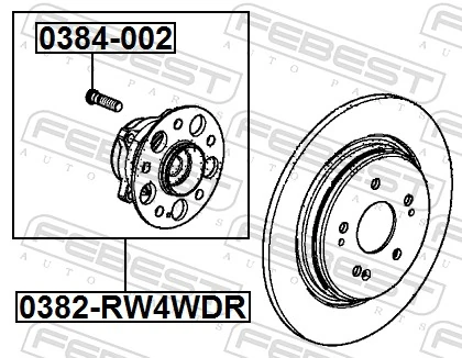 0382RW4WDR Febest Ступица задняя