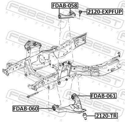 FDAB060 Febest Сайлентблок нижнего переднего рычага