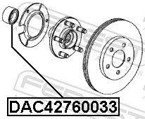 DAC42760033 Febest Подшипник ступицы передней