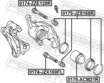 0175JZS155R Febest Ремкомплект заднего тормозного суппорта