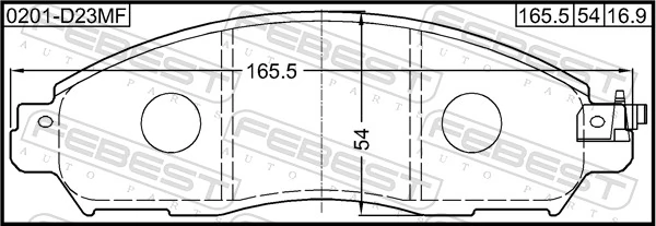 0201D23MF Febest Колодки передние