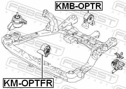 KMBOPTR Febest Подушка (опора) двигателя, задняя (сайлентблок)