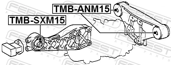 TMBSXM15 Febest Сайлентблок траверсы крепления заднего редуктора передний