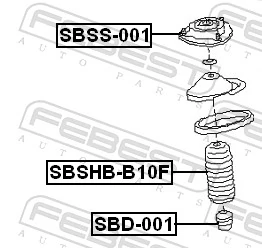 SBSS001 Febest Подушка амортизатора переднего