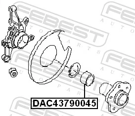 DAC43790045 Febest Подшипник ступицы задней