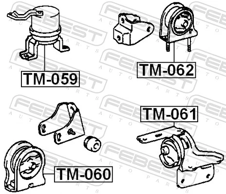 TM062 Febest Задняя подушка двигателя