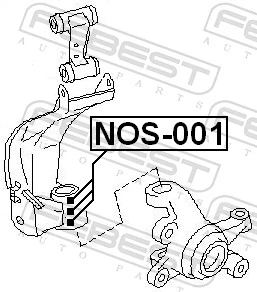 NOS001 Febest Подшипник цапфы передней