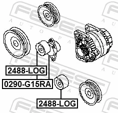 0290G15RA Febest Натяжитель клинового ремня