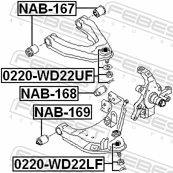NAB169 Febest Сайлентблок нижнего переднего рычага