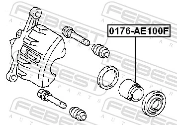 0176AE100F Febest Поршень тормозного суппорта переднего