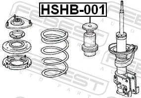 HSHB001 Febest Буфер (отбойник) амортизатора переднего + пыльник