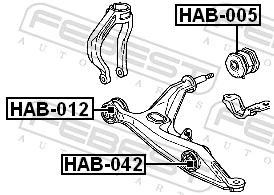 HAB012 Febest Сайлентблок нижнего переднего рычага