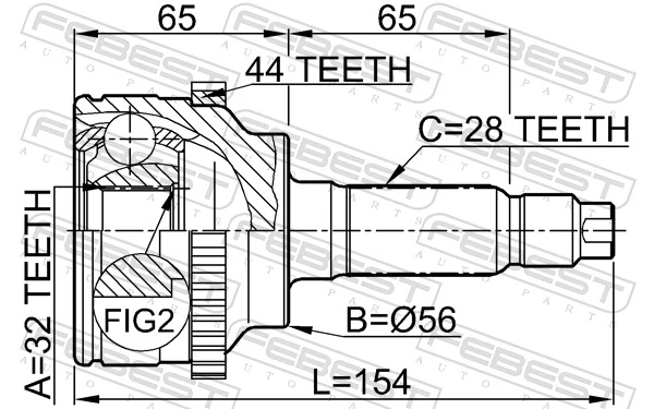 G59222510 Mazda ШРУС наружный передний, правый