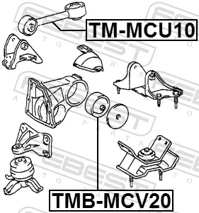 TMBMCV20 Febest Подушка (опора) двигателя, задняя (сайлентблок)