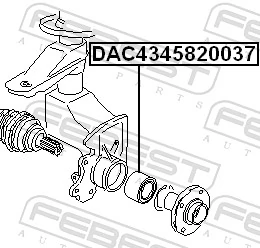 DAC4345820037 Febest Подшипник ступицы передней и задней