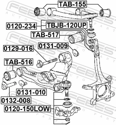Bloco silencioso dianteiro do braço oscilante inferior Toyota Land Cruiser preço, a partir de 14,28 USD
