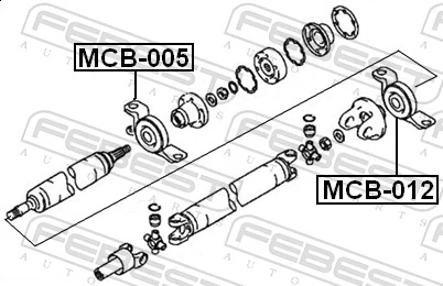 MCB005 Febest Подвесной подшипник карданного вала задний
