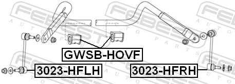 3023HFRH Febest Тяжка стабилизатора, переднего, правая