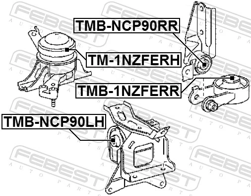 TM1NZFERH Febest Правая подушка двигателя