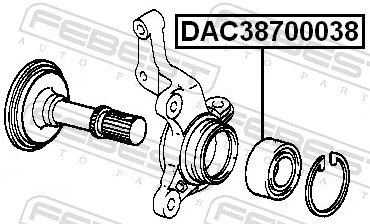 DAC38700038 Febest Подшипник ступицы передней
