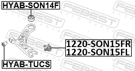 1220SON15FR Febest Правая нижняя шаровая опора