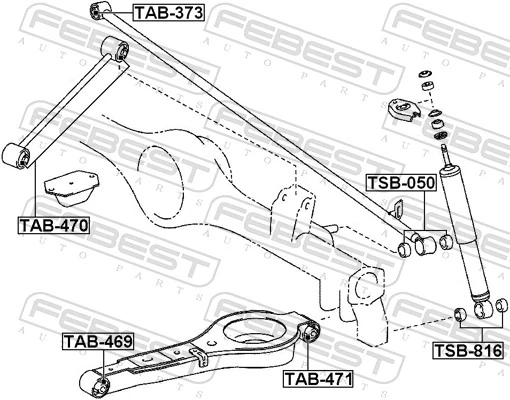 TAB471 Febest Сайлентблок задней тяги