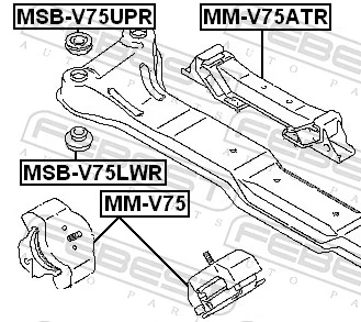 MSBV75LWR Febest Сайлентблоки передней балки