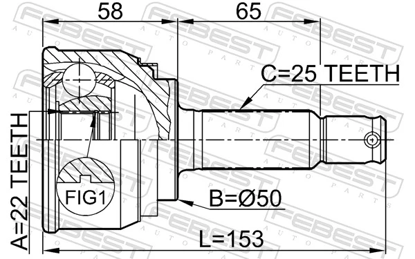 Junta homocinética externa dianteira Mitsubishi Galant V E1A