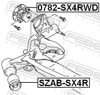 0782SX4RWD Febest Ступица задняя