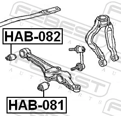HAB081 Febest Сайлентблок нижнего переднего рычага