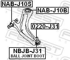 NABJ10S Febest Сайлентблок нижнего переднего рычага
