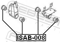 ISAB008 Febest Сайлентблок/втулка рессоры передней