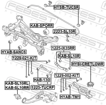 1229002KIT Febest Болт крепления заднего нижнего рычага, внутренний