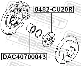 0482CU20R Febest Ступица задняя