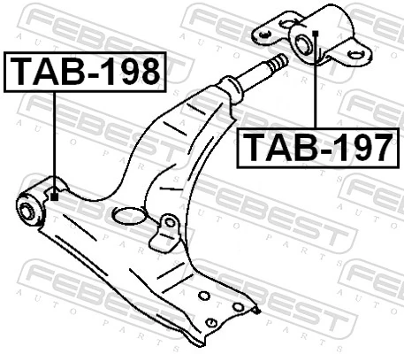 TAB198 Febest Сайлентблок нижнего переднего рычага