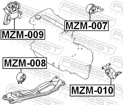 Coxim (suporte) dianteiro de motor Mazda 323 BA
