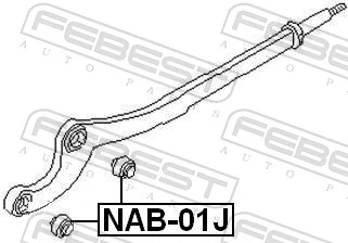NAB01J Febest Сайлентблок нижнего переднего рычага