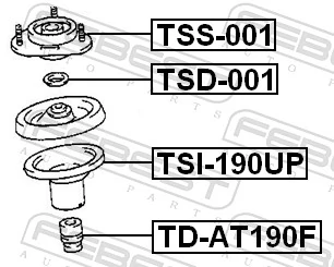 TSS001 Febest Подушка амортизатора переднего