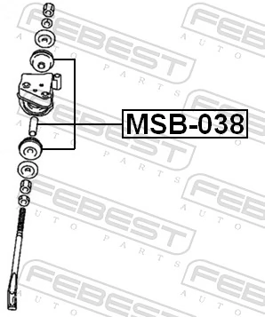 MSB038 Febest Сайлентблок растяжки переднего нижнего рычага
