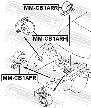 Coxim (suporte) dianteiro de motor Mitsubishi Colt 4 CAA