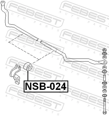 NSB024 Febest Разрезная втулка стабилизатора