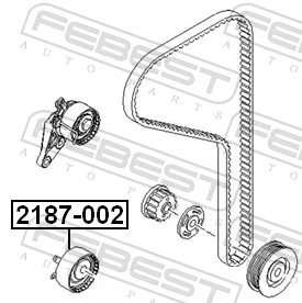 2187002 Febest Ролик натяжителя ремня ГРМ