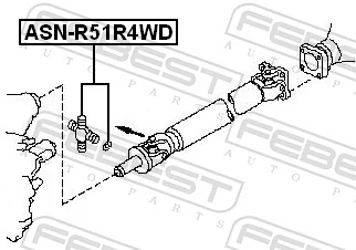 ASNR51R4WD Febest Крестовина карданного вала переднего