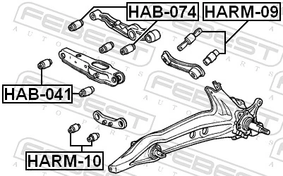 HAB041 Febest Сайлентблок задней тяги