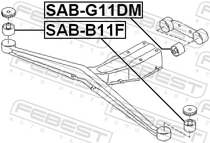 SABB11F Febest Сайлентблок траверсы крепления заднего редуктора передний
