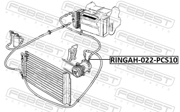 RINGAH022PCS10 Febest Прокладка трубки кондиционера