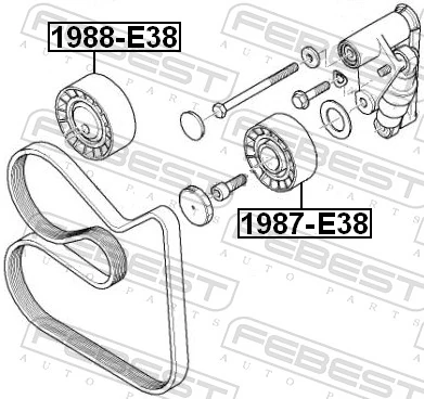 1988E38 Febest Ролик приводного ремня, паразитный