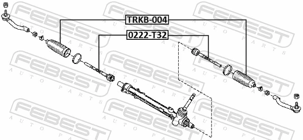 0222T32 Febest Тяги рулевые